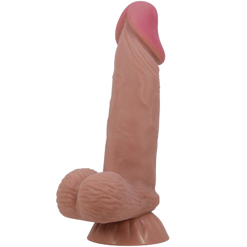 PRETTY LOVE - SLIDING SKIN SERIES REALISTISCHER DILDO MIT SCHIEBENDEM BRAUNEN HAUTSAUGNAPF 19,4 CM – realistischer Dildo Bild 4