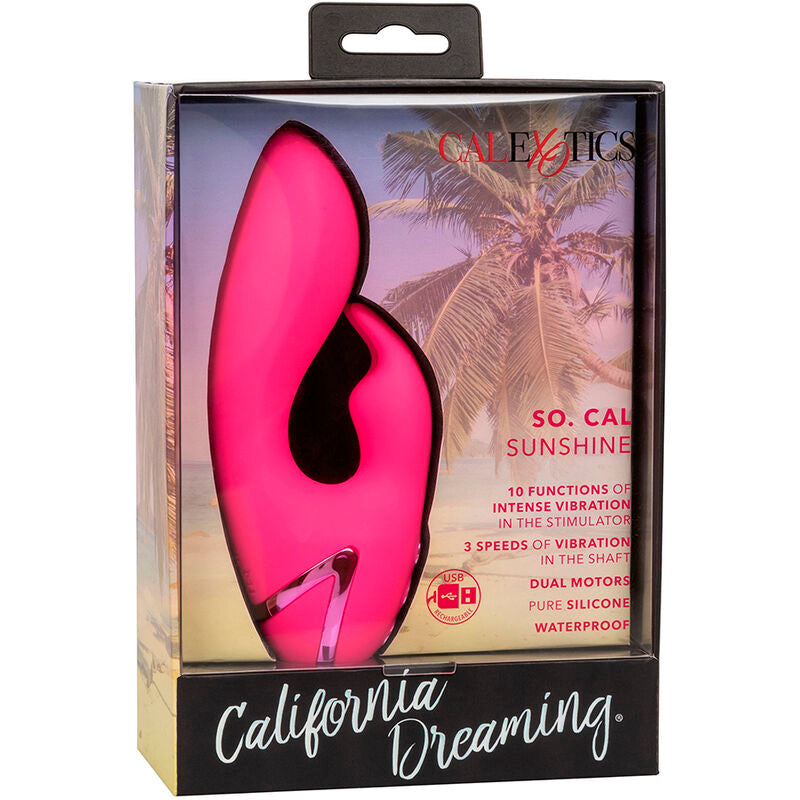 CalExotics So. Cal Sunshine Rabbit Vibrator Fuchsia – 10 Vibrationsfunktionen, Doppelmotor, USB wiederaufladbar – Rabbit Vibrator Bild 22