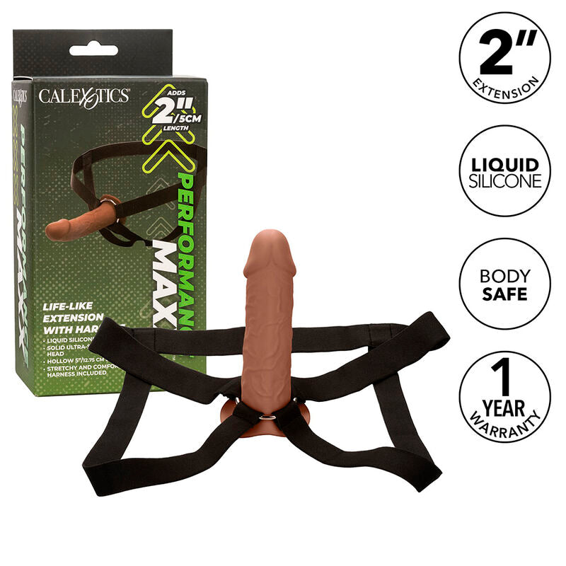 CALEXOTICS - PERFORMANCE MAXX LEBENSECHTE VERLNGERUNG MIT GESCHIRR, BRAUN – Erotik-Zubehör Bild 4