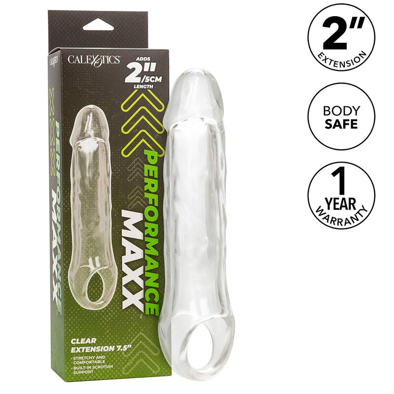 CALEXOTICS - PERFORMANCE MAXX CLEAR EXTENSION 7,5 TRANSPARENT – Penishülle Bild 3