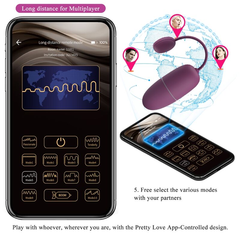 PRETTY LOVE - NYMPH VIBRIERENDES EI APP-GESTEUERT LILA – Vibrator Bild 29
