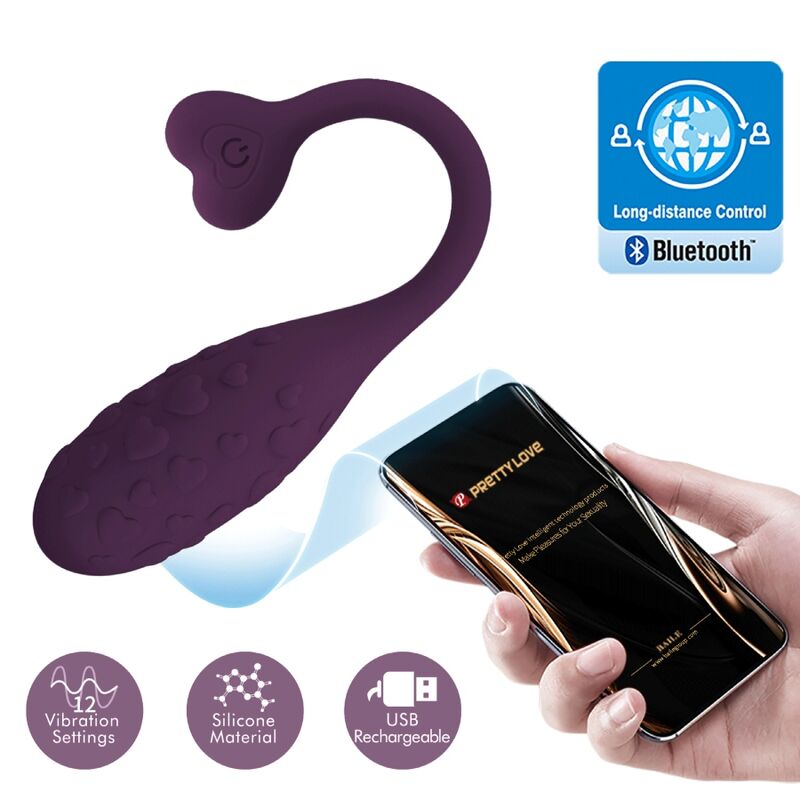 PRETTY LOVE - FISHERMAN APP-GESTEUERTES VIBRIERENDES EI LILA – Vibrator Bild 1