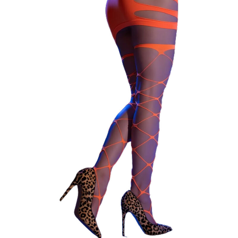 CHILIROSE - CR 4706 CABARET STRUMPFHOSE ORANGE S/M Detailansicht bei Secret Pulse