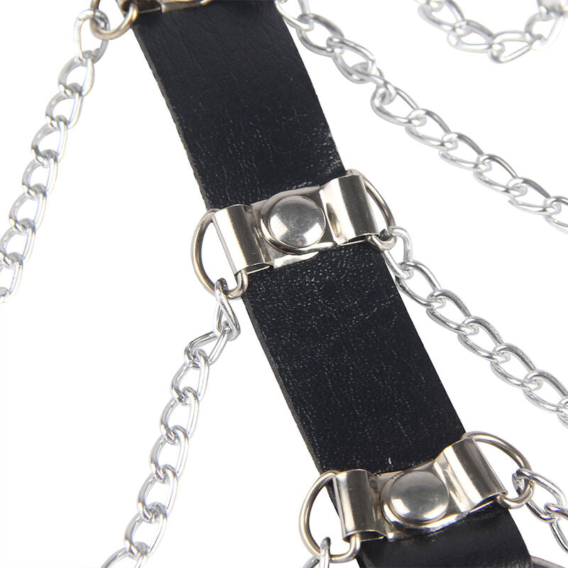 SUBBLIME - BRUSTHARNESS LEDERKETTEN SCHWARZ EINHEITSGRÖSSE – BDSM-Zubehör Bild 6