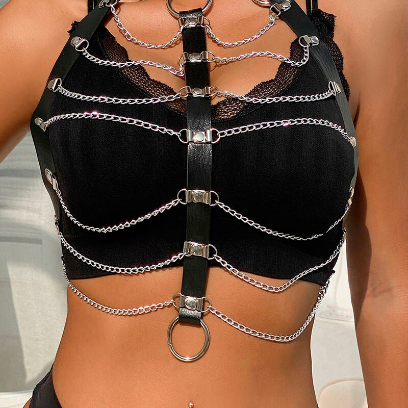 SUBBLIME - BRUSTHARNESS LEDERKETTEN SCHWARZ EINHEITSGRÖSSE – BDSM-Zubehör Bild 9
