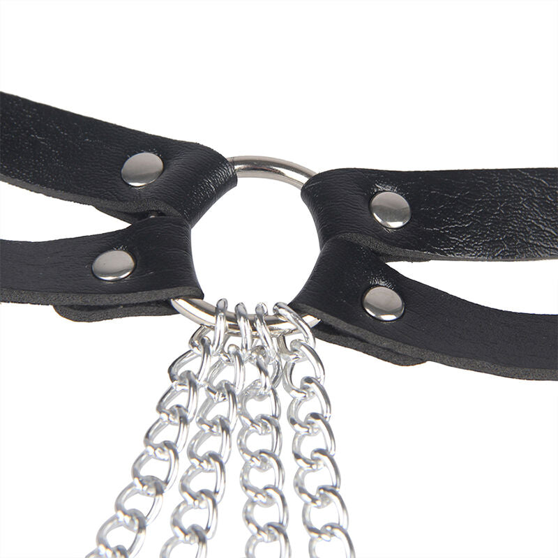 SUBBLIME - LEDERRINGKETTENGÜRTEL SCHWARZ EINHEITSGRÖSSE – Erotik-Schmuck Bild 6