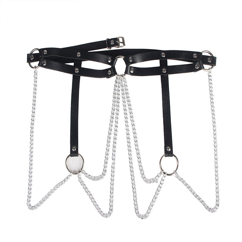 SUBBLIME - LEDERRINGKETTENGÜRTEL SCHWARZ EINHEITSGRÖSSE – Erotik-Schmuck Bild 4