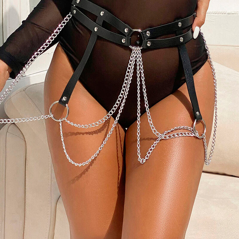 SUBBLIME - LEDERRINGKETTENGÜRTEL SCHWARZ EINHEITSGRÖSSE – Erotik-Schmuck Bild 9