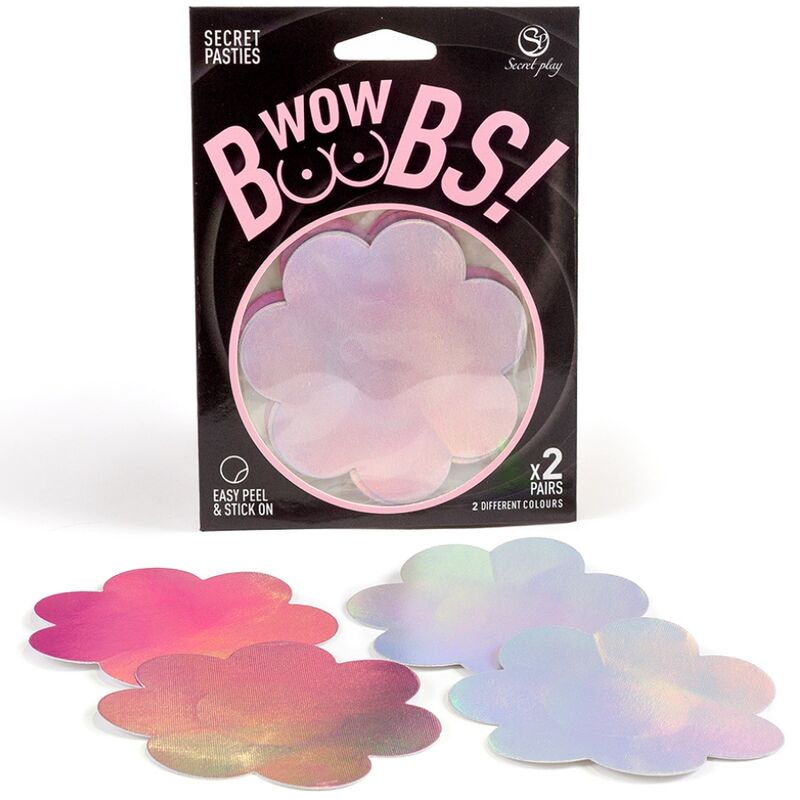 SECRET PLAY WOW TITTEN – Holographische Blumen-Nippelabdeckungen – Brust-Accessoire Bild 1