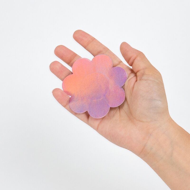 SECRET PLAY WOW TITTEN – Holographische Blumen-Nippelabdeckungen