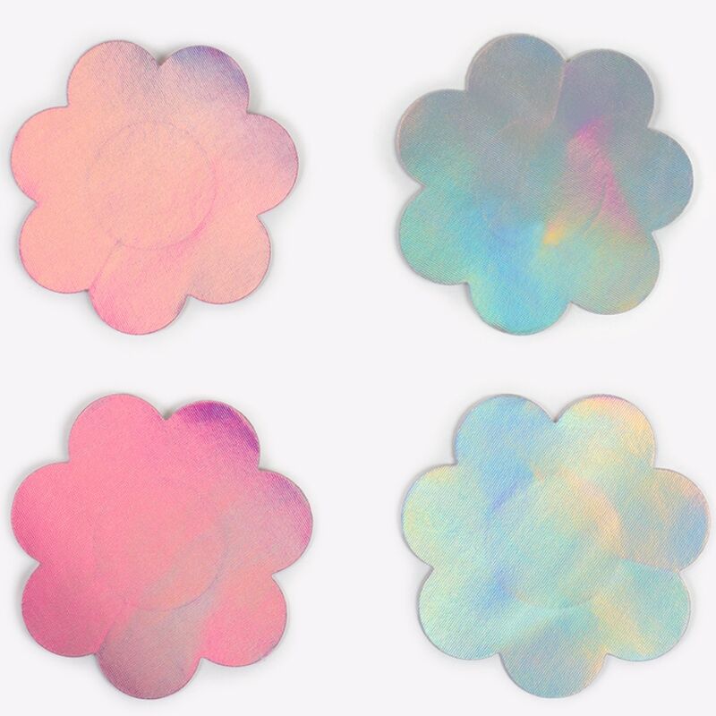 SECRET PLAY WOW TITTEN – Holographische Blumen-Nippelabdeckungen – Brust-Accessoire Bild 2