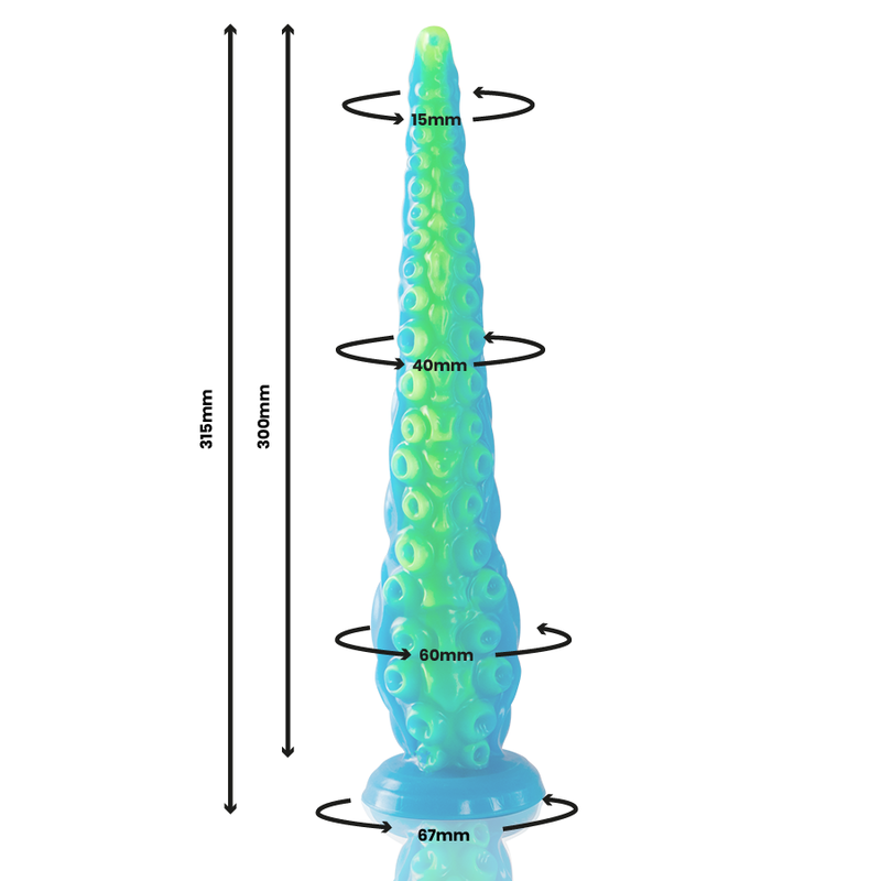 EPIC - SCYLLA FLUORESZIERENDER DÜNNER TENTAKEL-DILDO, GROSSE GRÖSSE – Dildo Bild 4