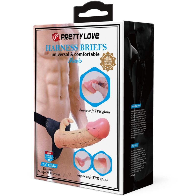 PRETTY LOVE - MAVIS HARNESS UNIVERSAL SLIP MIT DILDO 19 CM NATUR – Dildo Bild 14