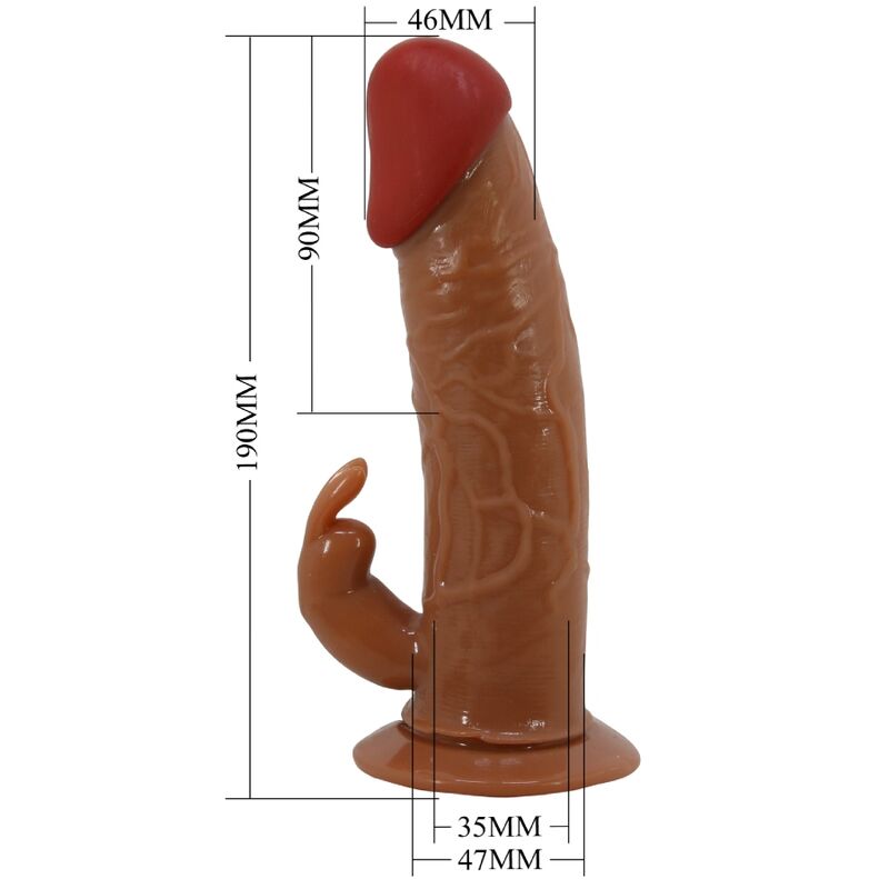 PRETTY LOVE - MARION HARNESS UNIVERSAL SLIP MIT VIBRATIONSDILDO 19 CM BRAUN – Dildo Bild 12