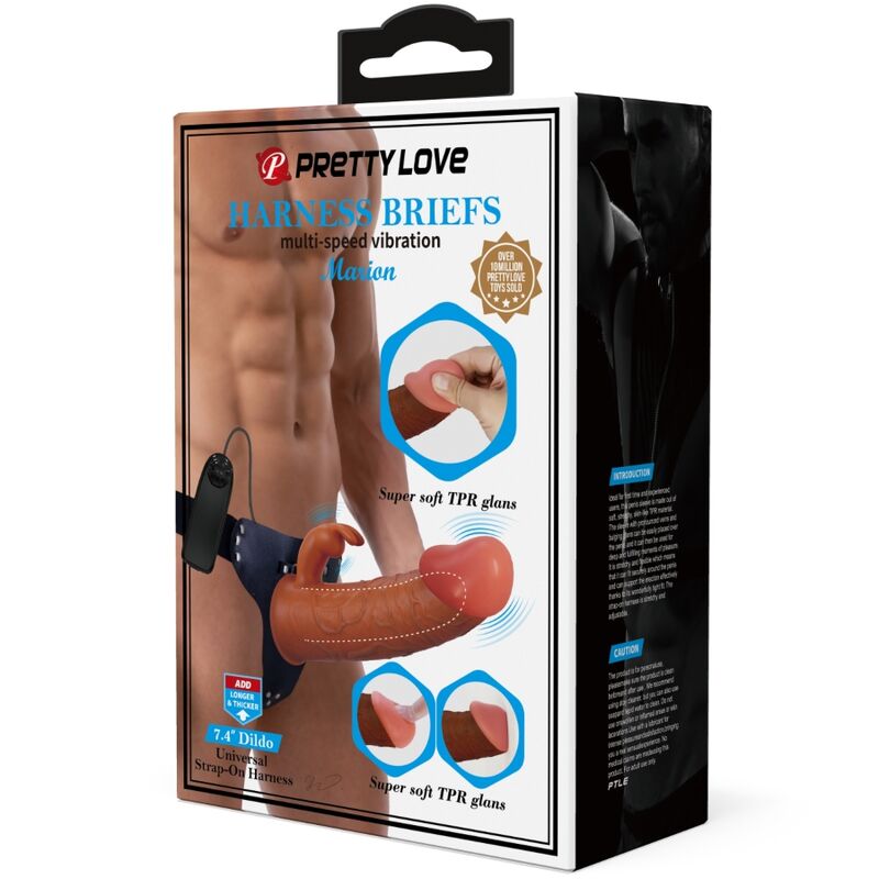 PRETTY LOVE - MARION HARNESS UNIVERSAL SLIP MIT VIBRATIONSDILDO 19 CM BRAUN – Dildo Bild 18