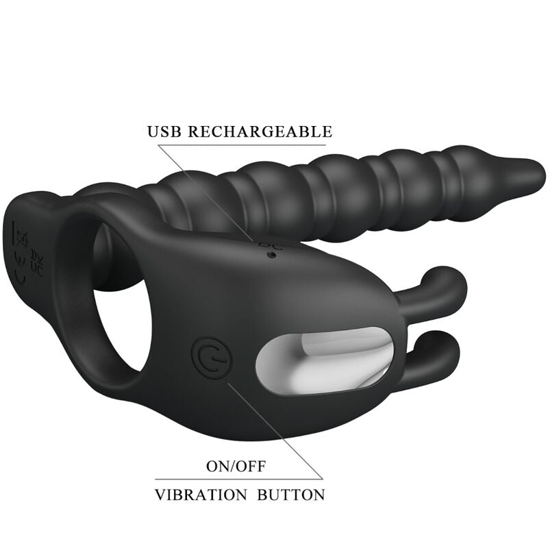 PRETTY LOVE - BLACKNEY PENISRINGE MIT VIBRATOR-PLUG – Penisring Bild 11