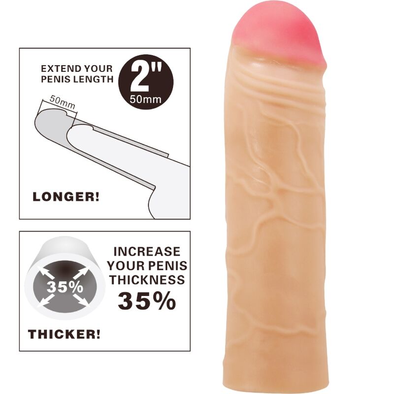 PRETTY LOVE - CHANE PENIS EXTENDER COVER FLEISCH – Penis-Extender Bild 9