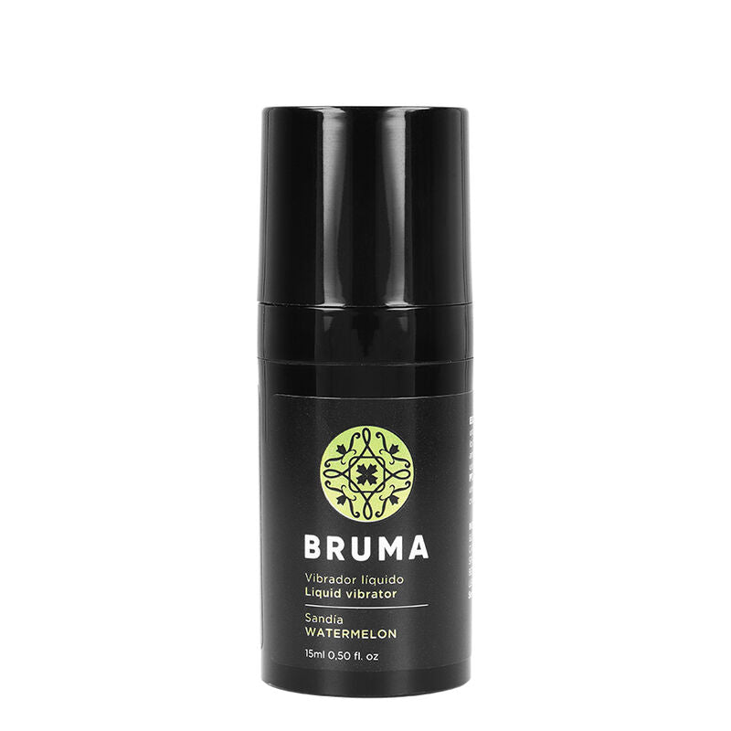 BRUMA - FLÜSSIGER VIBRATOR ULTRA GLEITENDE WASSERMELONE 15 ML Gleitgel Produktverpackung und Details