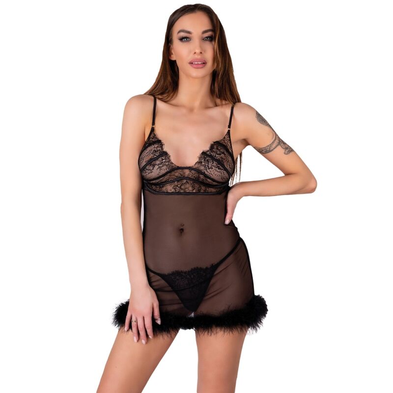 LIVCO CORSETTI FASHION - ZERUNAM SET BABYDOLL + SCHWARZER TANGA Babydoll Produktansicht