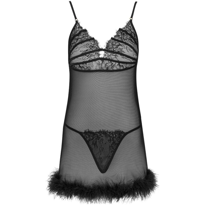 LIVCO CORSETTI FASHION - ZERUNAM SET BABYDOLL + SCHWARZER TANGA Babydoll diskret online kaufen