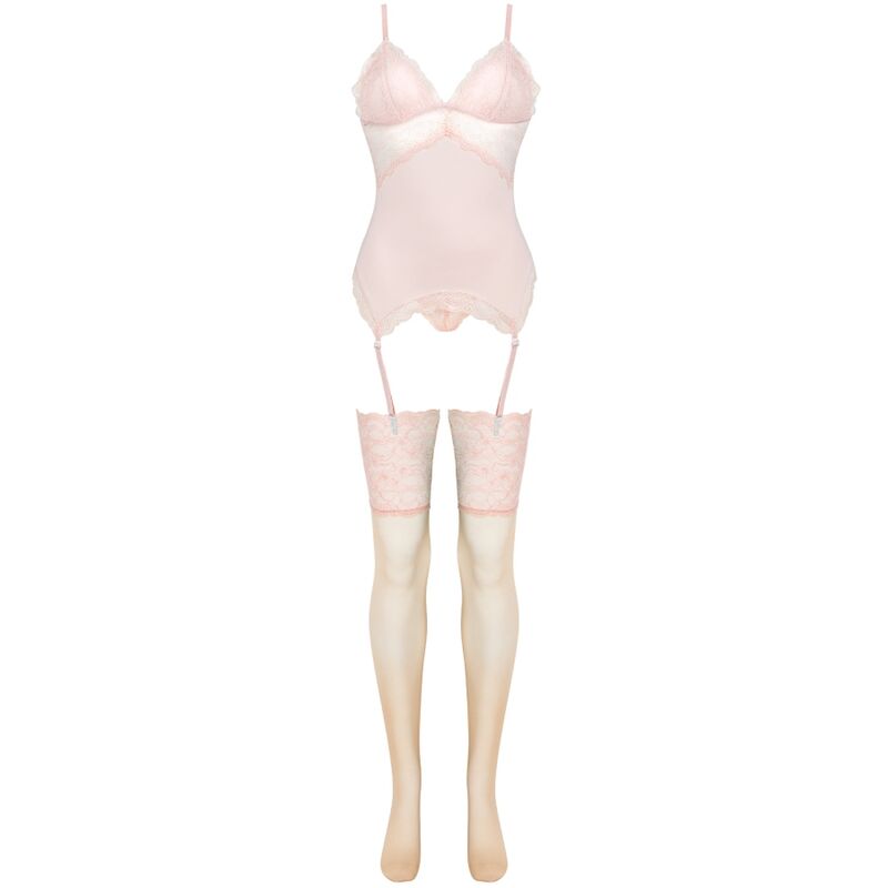 LIVCO CORSETTI FASHION - PERSINNE PEACH SET KORSET + HÖSCHEN + STRÜMPFE Corsage diskret online kaufen