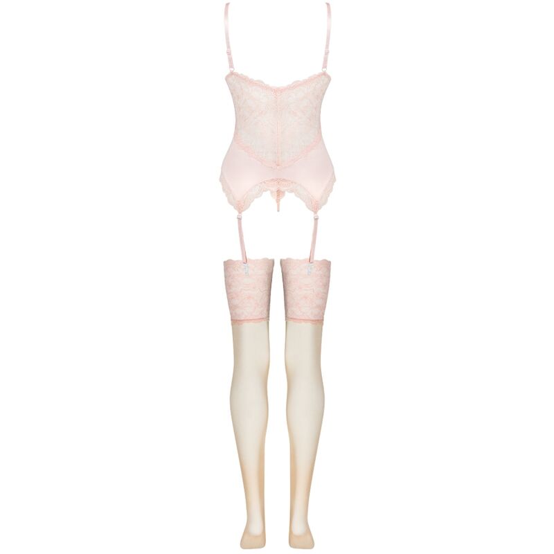 LIVCO CORSETTI FASHION - PERSINNE PEACH SET KORSET + HÖSCHEN + STRÜMPFE für sinnliche Momente