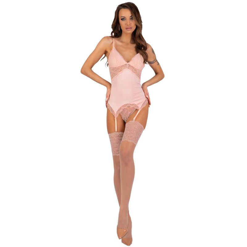 LIVCO CORSETTI FASHION - PERSINNE PEACH SET KORSET + HÖSCHEN + STRÜMPFE Corsage Produktansicht
