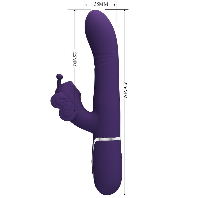 PRETTY LOVE - MULTIFUNKTIONS-KANINCHENVIBRATOR 4 IN 1 SCHMETTERLING LILA – Vibrator Bild 9