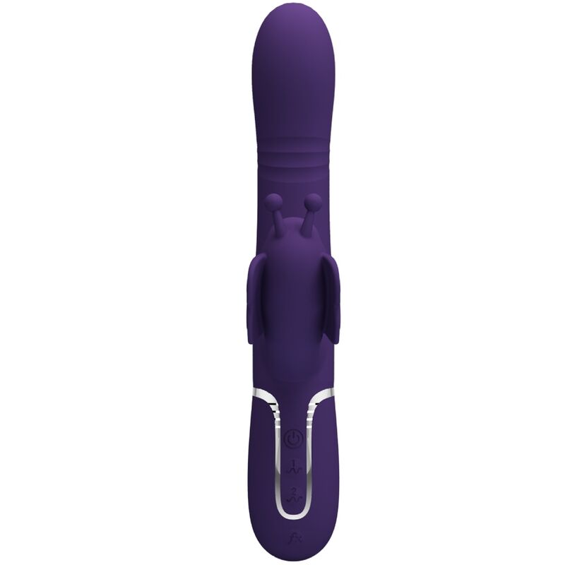 PRETTY LOVE - MULTIFUNKTIONS-KANINCHENVIBRATOR 4 IN 1 SCHMETTERLING LILA – Vibrator Bild 3