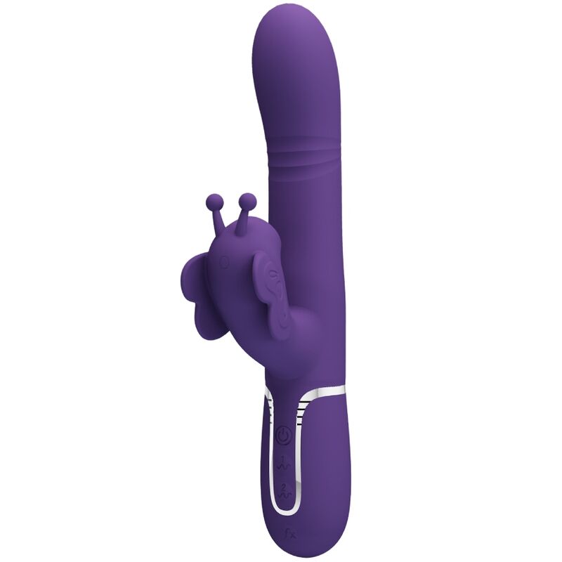 PRETTY LOVE - MULTIFUNKTIONS-KANINCHENVIBRATOR 4 IN 1 SCHMETTERLING LILA – Vibrator Bild 2