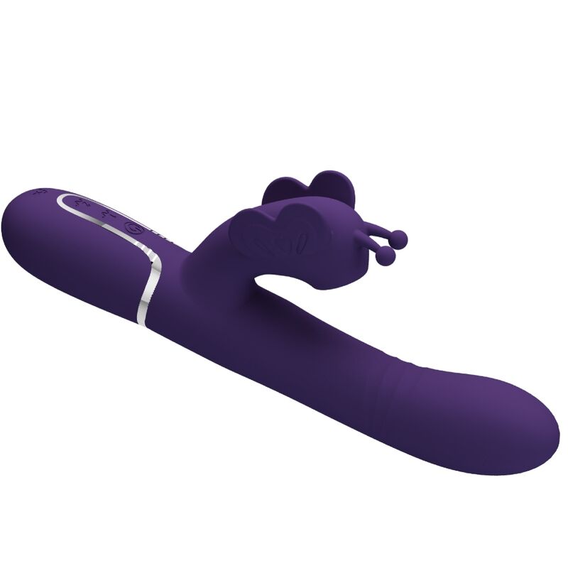 PRETTY LOVE - MULTIFUNKTIONS-KANINCHENVIBRATOR 4 IN 1 SCHMETTERLING LILA – Vibrator Bild 7