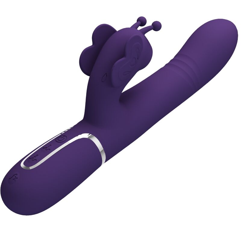 PRETTY LOVE - MULTIFUNKTIONS-KANINCHENVIBRATOR 4 IN 1 SCHMETTERLING LILA – Vibrator Bild 5