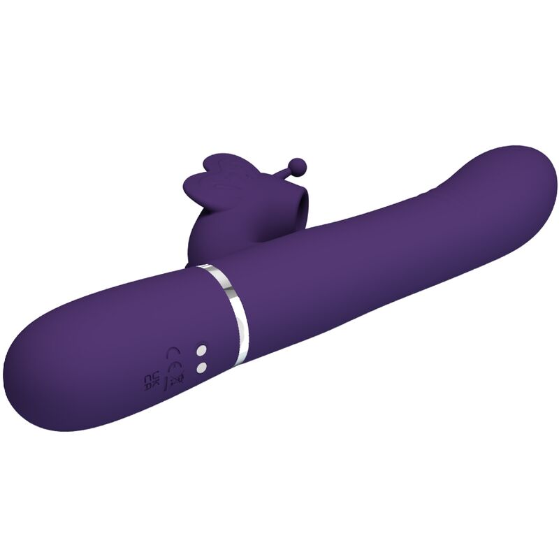 PRETTY LOVE - MULTIFUNKTIONS-KANINCHENVIBRATOR 4 IN 1 SCHMETTERLING LILA – Vibrator Bild 6