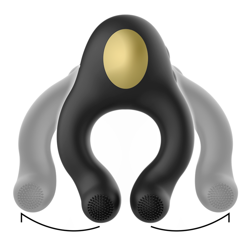 ARMONY - SILIKON-VIBRATORRING 3 MOTOREN WIEDERAUFLADBAR SCHWARZ - GOLD hochwertiges Sextoy bei Secret Pulse