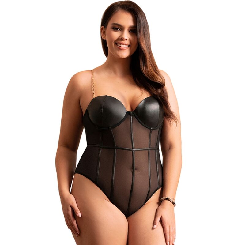 SUBBLIME - SCHWARZER BODY MIT KETTEN-HOSENTRGERN L/XL Detailansicht bei Secret Pulse