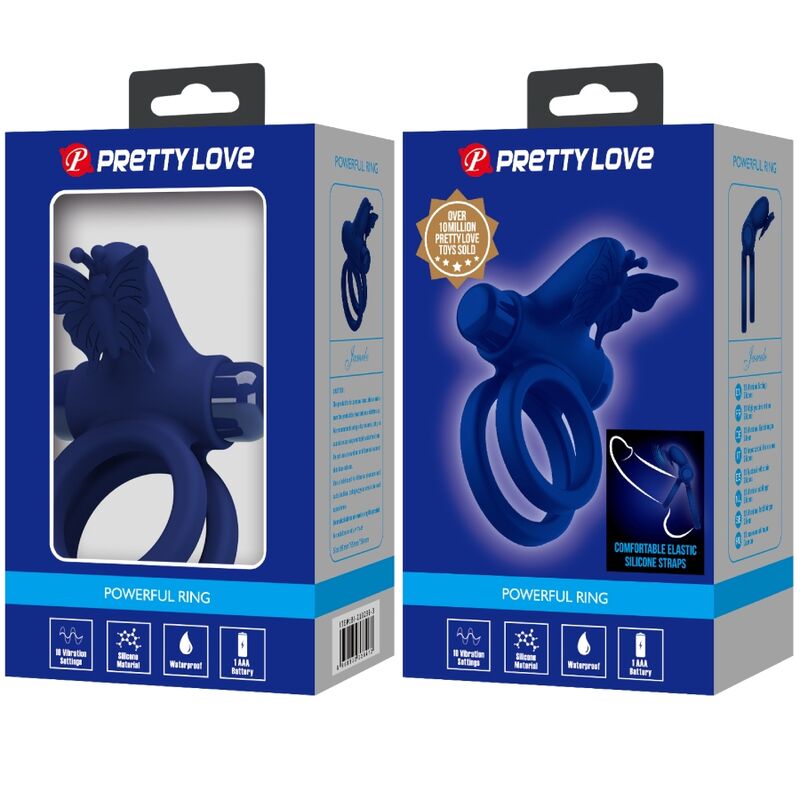 PRETTY LOVE - JAMELE DOPPELRING MIT VIBRATION & SCHMETTERLINGSTIMULATOR BLAU – Vibrator Bild 20