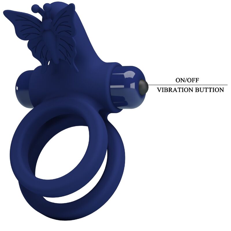 PRETTY LOVE - JAMELE DOPPELRING MIT VIBRATION & SCHMETTERLINGSTIMULATOR BLAU – Vibrator Bild 16