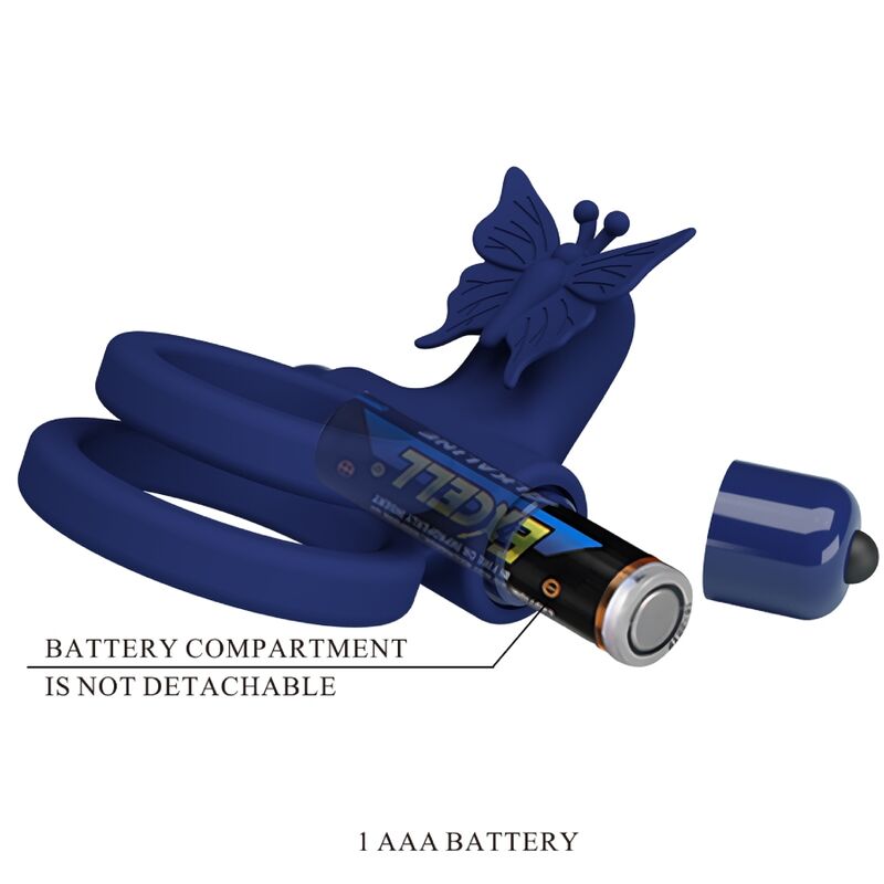 PRETTY LOVE - JAMELE DOPPELRING MIT VIBRATION & SCHMETTERLINGSTIMULATOR BLAU – Vibrator Bild 18