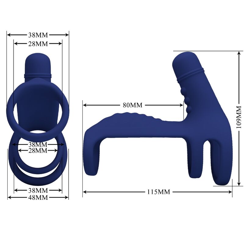 PRETTY LOVE - ELISH VIBRATIONSRING MIT VERLNGERUNG BLAU – Erotik-Zubehör Bild 8