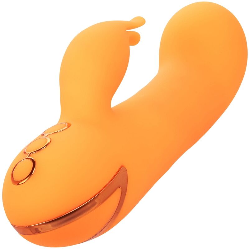 CalExotics Montecito Muse Rabbit Vibrator Orange – Doppelstimulator, 10 Vibrationsfunktionen, USB wiederaufladbar – Rabbit Vibrator Bild 6