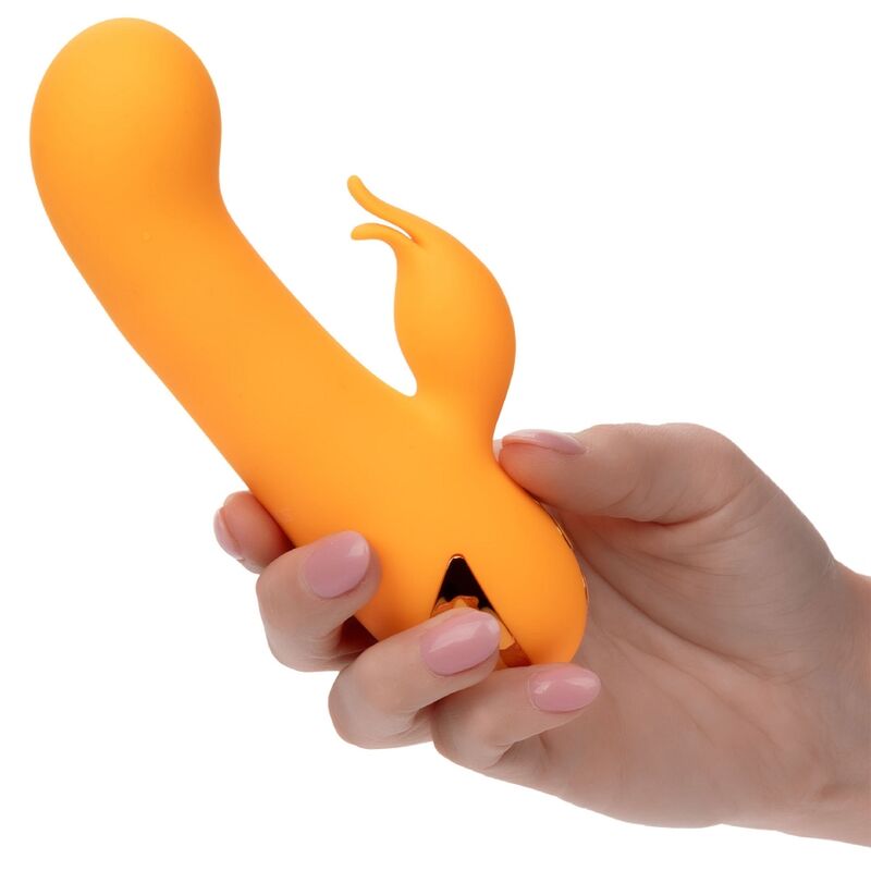 CalExotics Montecito Muse Rabbit Vibrator Orange – Doppelstimulator, 10 Vibrationsfunktionen, USB wiederaufladbar – Rabbit Vibrator Bild 2
