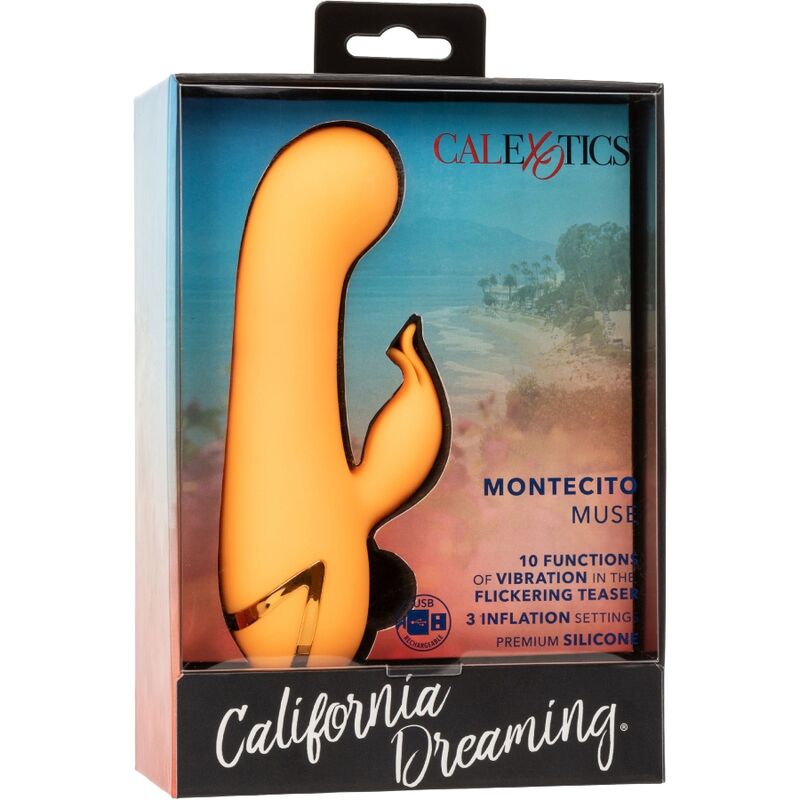 CalExotics Montecito Muse Rabbit Vibrator Orange – Doppelstimulator, 10 Vibrationsfunktionen, USB wiederaufladbar – Rabbit Vibrator Bild 17