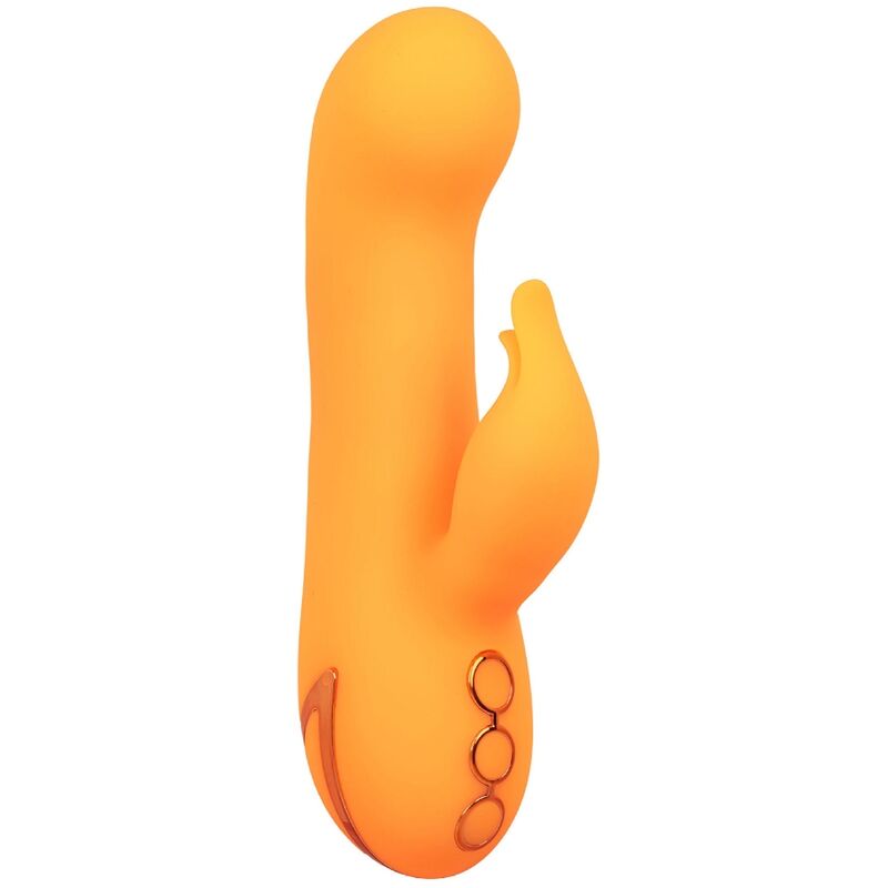 CalExotics Montecito Muse Rabbit Vibrator Orange – Doppelstimulator, 10 Vibrationsfunktionen, USB wiederaufladbar – Rabbit Vibrator Bild 4