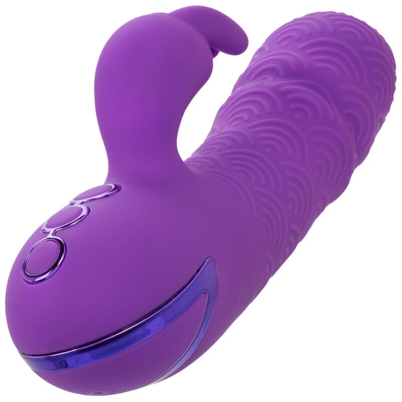 CalExotics Manhattan Beach Marvel Rabbit Vibrator Lila – Doppelmotor, 10 Vibrationsfunktionen, USB wiederaufladbar – Rabbit Vibrator Bild 8