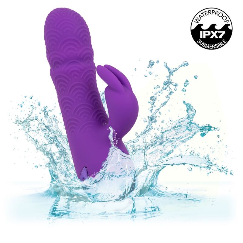 CalExotics Manhattan Beach Marvel Rabbit Vibrator Lila – Doppelmotor, 10 Vibrationsfunktionen, USB wiederaufladbar – Rabbit Vibrator Bild 10
