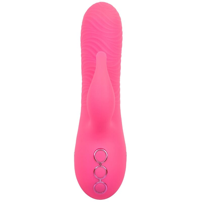 CalExotics Sacramento Sweetie Rabbit Vibrator Pink – Doppelmotor, 10 Vibrationsfunktionen, 3 Rotationsgeschwindigkeiten, USB wiederaufladbar – Rabbit Vibrator Bild 3