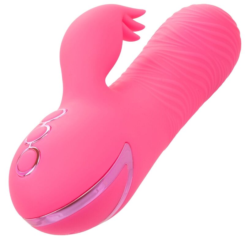 CalExotics Sacramento Sweetie Rabbit Vibrator Pink – Doppelmotor, 10 Vibrationsfunktionen, 3 Rotationsgeschwindigkeiten, USB wiederaufladbar – Rabbit Vibrator Bild 7