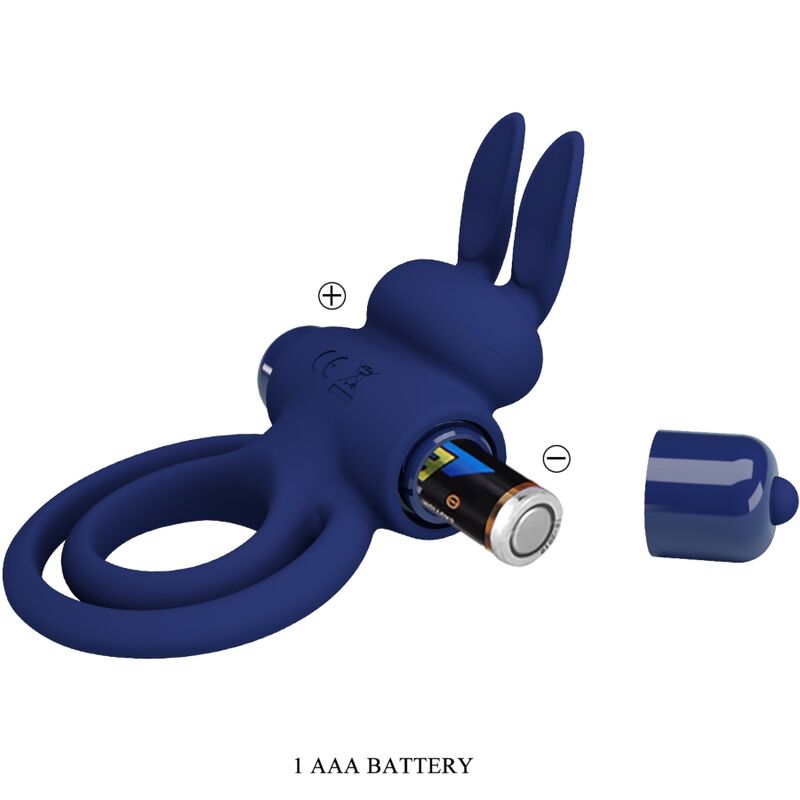 PRETTY LOVE - DAREY DOPPELTER VIBRATIONSRING KANINCHEN BLAU – Erotik-Zubehör Bild 16