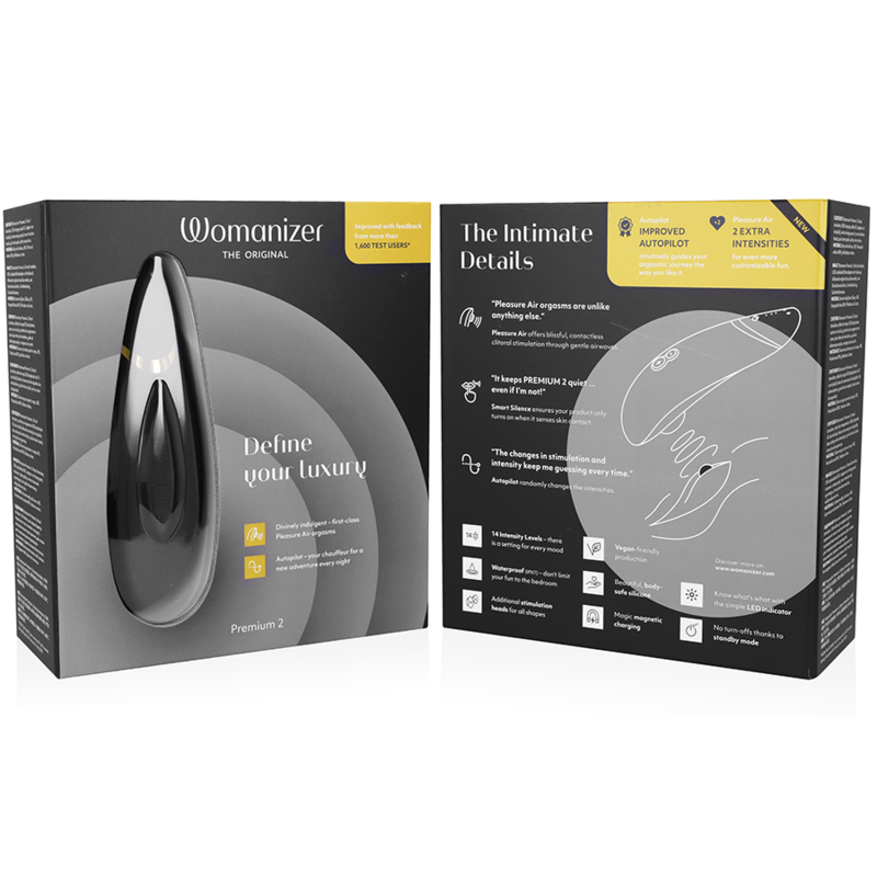 WOMANIZER - PREMIUM 2 KLITORALSTIMULATOR SCHWARZ für intensive Stimulation und Self-Love