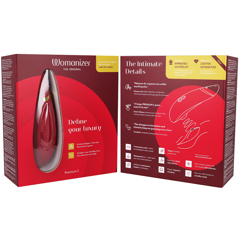 WOMANIZER - PREMIUM 2 KLITORALSTIMULATOR BORDEAUX für intensive Stimulation und Self-Love